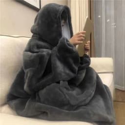 Thickened Flannel Lamb Velvet TV Blanket Sweatshirt Fleece Sweater Lazy Person's Blanket Warm Home Nap Casual Wear Couple