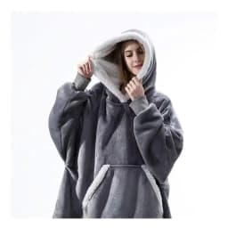 Thickened Flannel Lamb Velvet TV Blanket Sweatshirt Fleece Sweater Lazy Person's Blanket Warm Home Nap Casual Wear Couple
