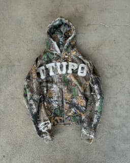 Letter Embroidered Camouflage Distressed Hoodie Women Y2K Streetwear American Casual High Street Fashion Zipper Sweatshirt 2024