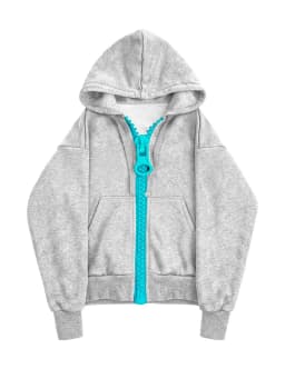 Subculture Y2K Vintage Oversized Zip Up Hoodie Women Big Contrast Zipper Cropped Unique Design Casual Streetwear Sweatshirt 2026