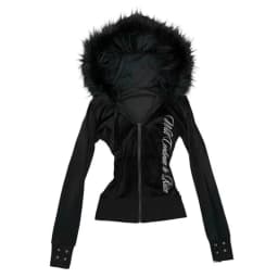 Hoodie Coat Women Punk Hooded Sweatshirt Fur Collar Jacket Zipper Pockets Female Streetwear Vintage Outerwear Spring 2026