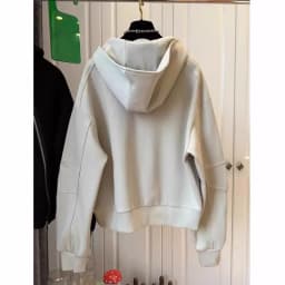 French style fashion irregular diagonal zipper hooded sweater women's loose temperament in spring and autumn design casual coat
