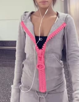 Hip Hop Vintage Hoodies Women Pink Large Zipper Sports Hoodie Y2K Harajuku High Street Slim Fit Sweatshirt Women Streetwear Tops