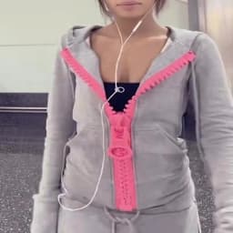 Hip Hop Vintage Hoodies Women Pink Large Zipper Sports Hoodie Y2K Harajuku High Street Slim Fit Sweatshirt Women Streetwear Tops