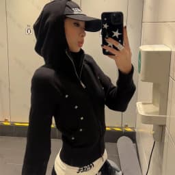 European and American High Street Gothic Fashion Trend Versatile Slimfit Zipper Hoodie Streetwear Harajuku Women Slim Fit Hoodie