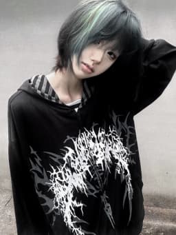 Y2K Subculture Gender Neutral Hoodie Jacket Spring Autumn 2025 Loose Fit Zip Up Thin Coat Harajuku Streetwear Gothic Outfit New