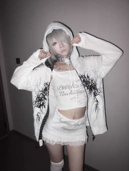 Y2K Subculture Gender Neutral Hoodie Jacket Spring Autumn 2025 Loose Fit Zip Up Thin Coat Harajuku Streetwear Gothic Outfit New