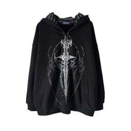 Y2K Subculture Gender Neutral Hoodie Jacket Spring Autumn 2025 Loose Fit Zip Up Thin Coat Harajuku Streetwear Gothic Outfit New