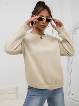 Solid Color Multicolor Woman Hoodie Casual Comfortable Clothing Loose Trendy Sweatshirt Autumn Crewneck Female Pullovers