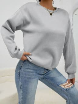 Solid Color Multicolor Woman Hoodie Casual Comfortable Clothing Loose Trendy Sweatshirt Autumn Crewneck Female Pullovers