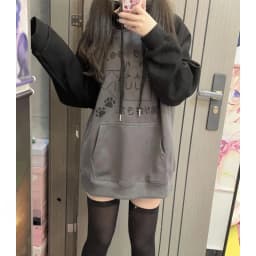 Autumn Japanese Kawaii Cute Y2k Aesthetic Patchwork Fleece Hoodie Women Cartoon Cat Print Harajuku Retro Streetwear Sweatshirt