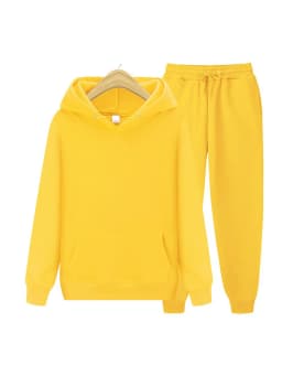 2024 new Men's ladies casual wear suit sportswear suit solid color pullover + pants suit autumn and winter fashion suit