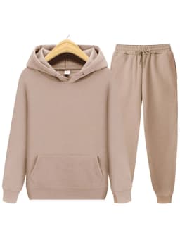 2024 new Men's ladies casual wear suit sportswear suit solid color pullover + pants suit autumn and winter fashion suit