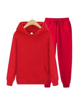 2024 new Men's ladies casual wear suit sportswear suit solid color pullover + pants suit autumn and winter fashion suit