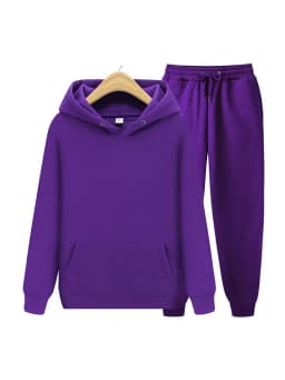 2024 new Men's ladies casual wear suit sportswear suit solid color pullover + pants suit autumn and winter fashion suit