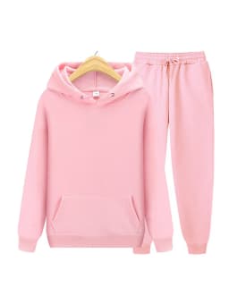 2024 new Men's ladies casual wear suit sportswear suit solid color pullover + pants suit autumn and winter fashion suit
