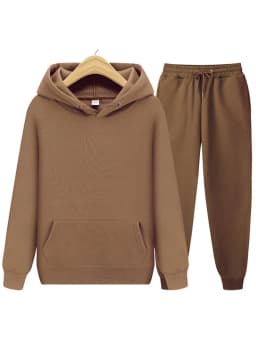 2024 new Men's ladies casual wear suit sportswear suit solid color pullover + pants suit autumn and winter fashion suit