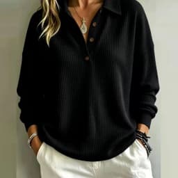 Fashion Solid Color Long Sleeve Sweatshirt Woman Casual Turn Down Collar Button Oversized Sweatshirts Women Pullover Lady Shirts