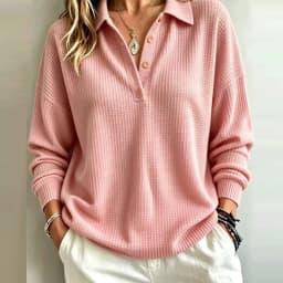 Fashion Solid Color Long Sleeve Sweatshirt Woman Casual Turn Down Collar Button Oversized Sweatshirts Women Pullover Lady Shirts