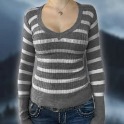 Women Y2k Striped Long Sleeve Shirt Grunge Tops Vintage Aesthetic Gothic U Neck Color Block Tees Fairy Teens Girls Shirts