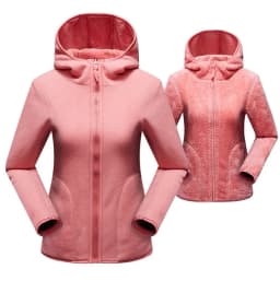 Women Pullover Sweatshirts Winter Unisex Reversible Hoodie Warm Polar/Coral Fleece Hooded Jacket Ladies Flannel Coat Hoody