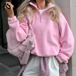 Original Fall Winter Lamb Fleece Hoodie Women Casual Loose Thick Zipper Long Sleeve Lapel Pullover Top Lady Hoodies Streetwear