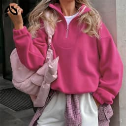 Original Fall Winter Lamb Fleece Hoodie Women Casual Loose Thick Zipper Long Sleeve Lapel Pullover Top Lady Hoodies Streetwear