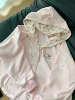 Harajuku Kawaii Coats with Hoodies Women Japanese Sweet Lolita Sweatshirts Kawaii Cartoon Print Y2k Overcoat Fashion Clothes Top
