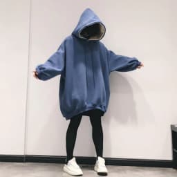 Plus Size 4XL 150kg Winter Fleece Harajuku Hoodies Women Solid Color Sweatshirt Hooded Female Outwear Long Sleeve Top
