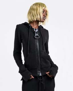 Y2K Streetwear Oversized Pink Zipper Gray Hoodie Fashion Retro Punk Design Hooded Jacket Harajuku Aesthetic Trendy Sweatshirt