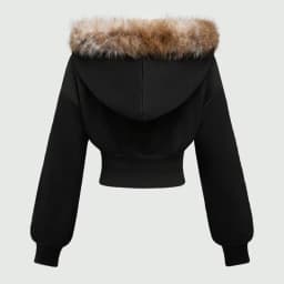 Vintage Gothic Waist Slim Zipper Cardigan European American Fashion Harajuku Plush Hoodie Long Sleeve Short Emo Girls Casual Top