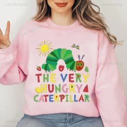 The Very Hungry Caterpillar Sweatshirt Cute Fnny Hungry Caterpillar Bookish Pullovers Man Women Retro Trend Cool Street Hoodies