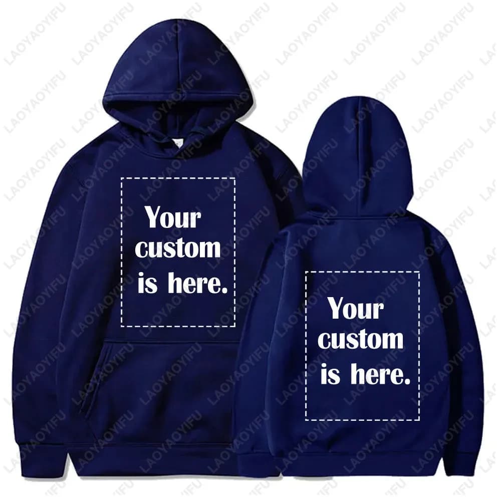 Customized Text Personalized Hoodies Warming Long Sleeve Sweatshirt Student Casual Custom Printed Text DIY Hoodie Fashion Tops