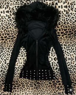Fashion Y2K Women Spring/Autumn Casual vintage Slim hoodie Long-sleeved Rhine stone Pattern printed zipper jacket 2000s tops emo
