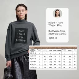AMII Woman Sweatshirts 2025 Autumn New Minimalist Turtleneck Top Women Loose Knitted Christmas Cotton Female Sweatshirt 12544006