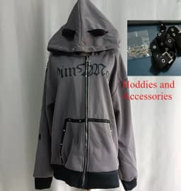 Y2k Aesthetic Letter Print Punk Hoodies Women Grunge Loose Pocket Oversized Hoody Harajuku Casual Streetwear Zipper Sweatshirts