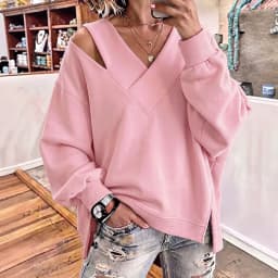Autumn Winter Casual Loose Fashion Pullovers Women V Neck Chic Patchwork Hoodie Solid Hollow out Holiday Ladies Top Streetwear