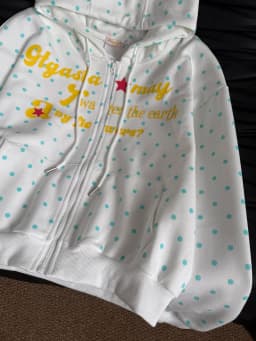 Kawaii Dot Letter Hoodies Women Loose Fashion Preppy Style Cute Sweet Sweatshirts Fall Chic Causal Lady Long Sleeve Pockets Tops