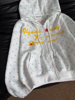 Kawaii Dot Letter Hoodies Women Loose Fashion Preppy Style Cute Sweet Sweatshirts Fall Chic Causal Lady Long Sleeve Pockets Tops