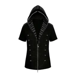 2026 Zebra Print Zip Up Hoodie Women's Clothing Hooded Short Sleeve Sweatshirts Y2k Tops Punk Causal Tees Fashion Summer Hoodies