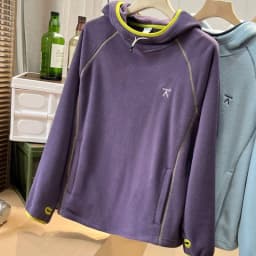 Thickened Fleece Hoodie Unisex Half High Collar Sweatshirt Sporty Autumn Winter Padded Jacket Youth Polyester Long Sleeve Hooded