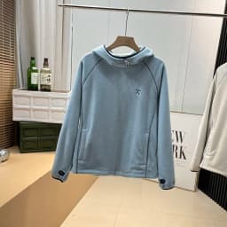 Thickened Fleece Hoodie Unisex Half High Collar Sweatshirt Sporty Autumn Winter Padded Jacket Youth Polyester Long Sleeve Hooded