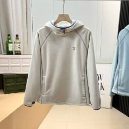 Thickened Fleece Hoodie Unisex Half High Collar Sweatshirt Sporty Autumn Winter Padded Jacket Youth Polyester Long Sleeve Hooded