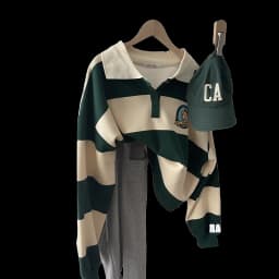 Autumn Winter Neck Sweatshirt Women's Loose Fit Striped College Style Embroidered Casual Fashionable Overhead Hoodie