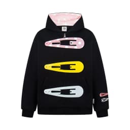 Pink Polka Dot Lined Hood 3D Giant Hair Clip Decor Zip up Hoodie Women's Oversized Kawaii Streetwear Jacket