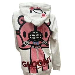 Subculture Blood Powder Violent Bear Zip Up Hoodie Loose Anime Hoodies Women Fleece Sweatshirt Top Harajuku Shibuya Jacket