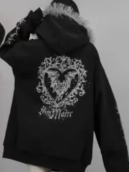 Autumn Gothic American Retro Zipper Hoodie Jacket Women Embroidery Letter Design Sweatshirt Harajuku 2000s Warm Tops Clothes