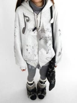 Japanese Kawaii Sweatshirt Long Seleeve Casual Women Subculture Hoodies Rivet Print Coat Cute Sweet Style Chic Women Clothing