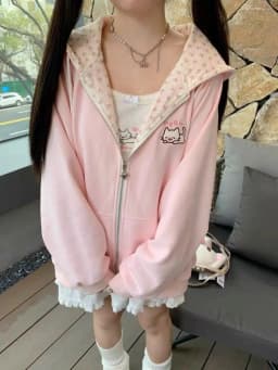 Japanese Kawaii Sweatshirt Long Seleeve Casual Women Subculture Hoodies Rivet Print Coat Cute Sweet Style Chic Women Clothing