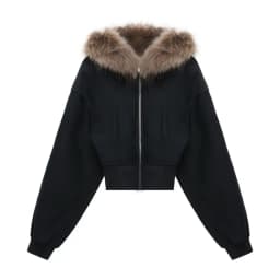 Gothic Black Hooded Coat for Women Harajuku Zipper Swratshirts Vintage Crop Tops Korean Thick Fashion Hoodies Casual Y2k Jackets